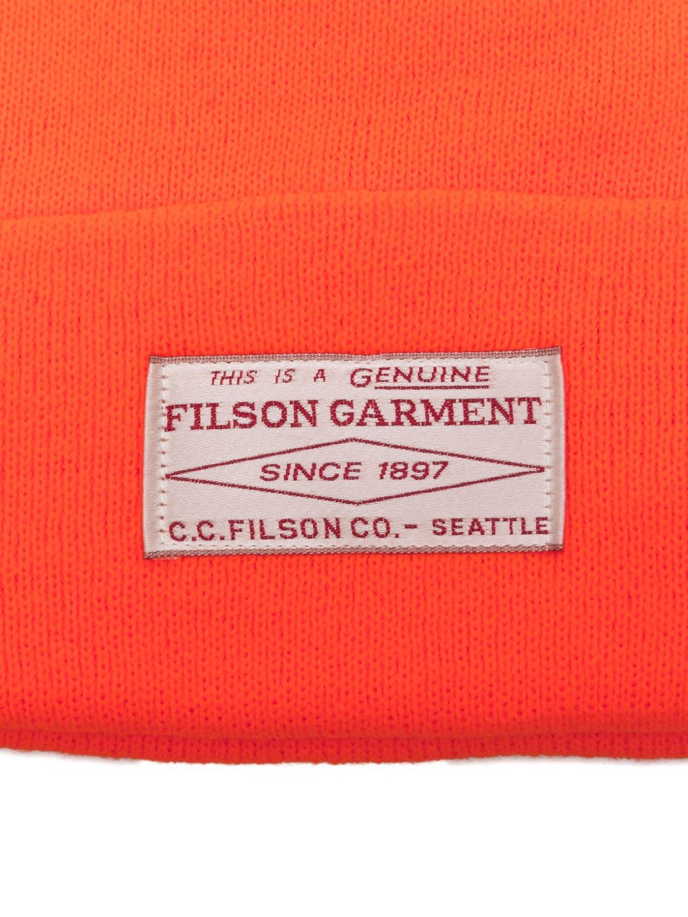 Filson Logo-patch Beanie In Orange