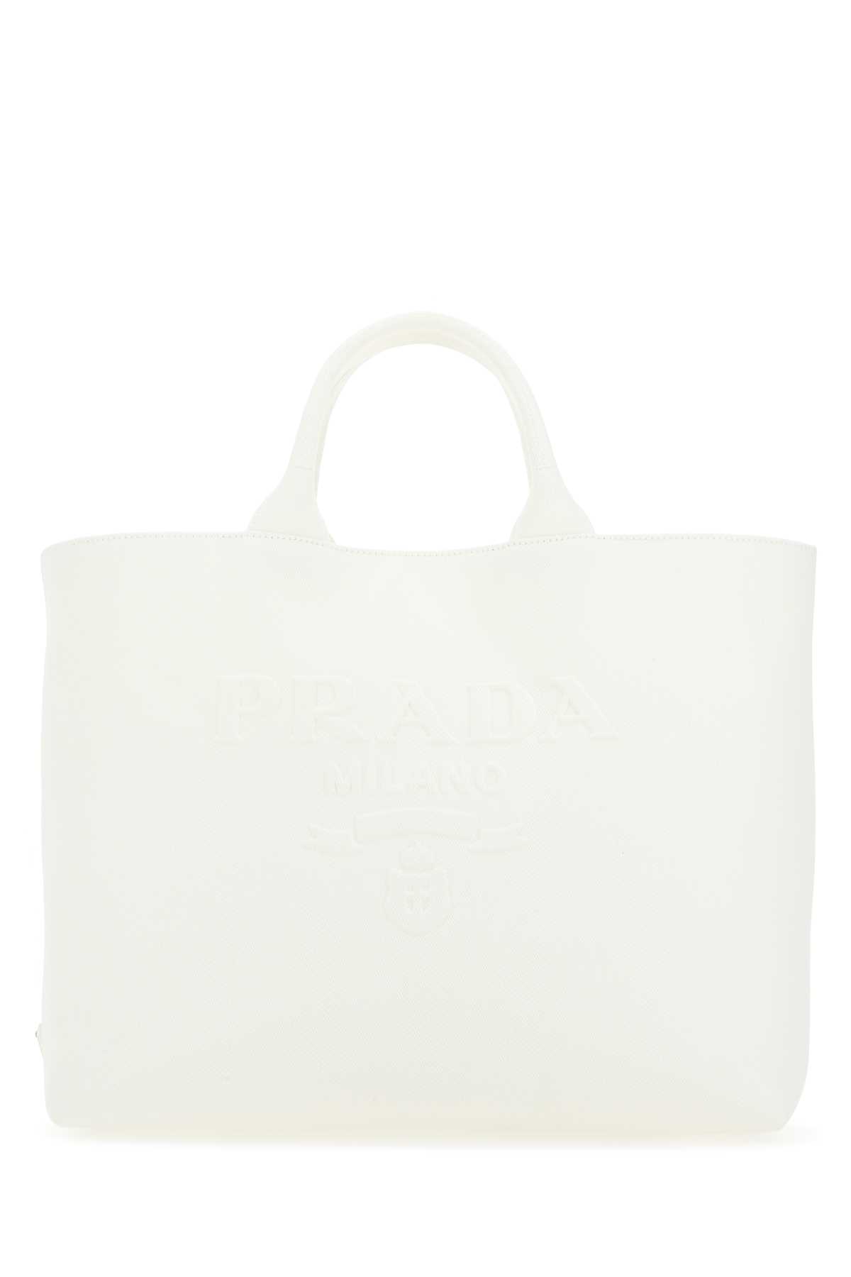 Prada White Canvas Handbag