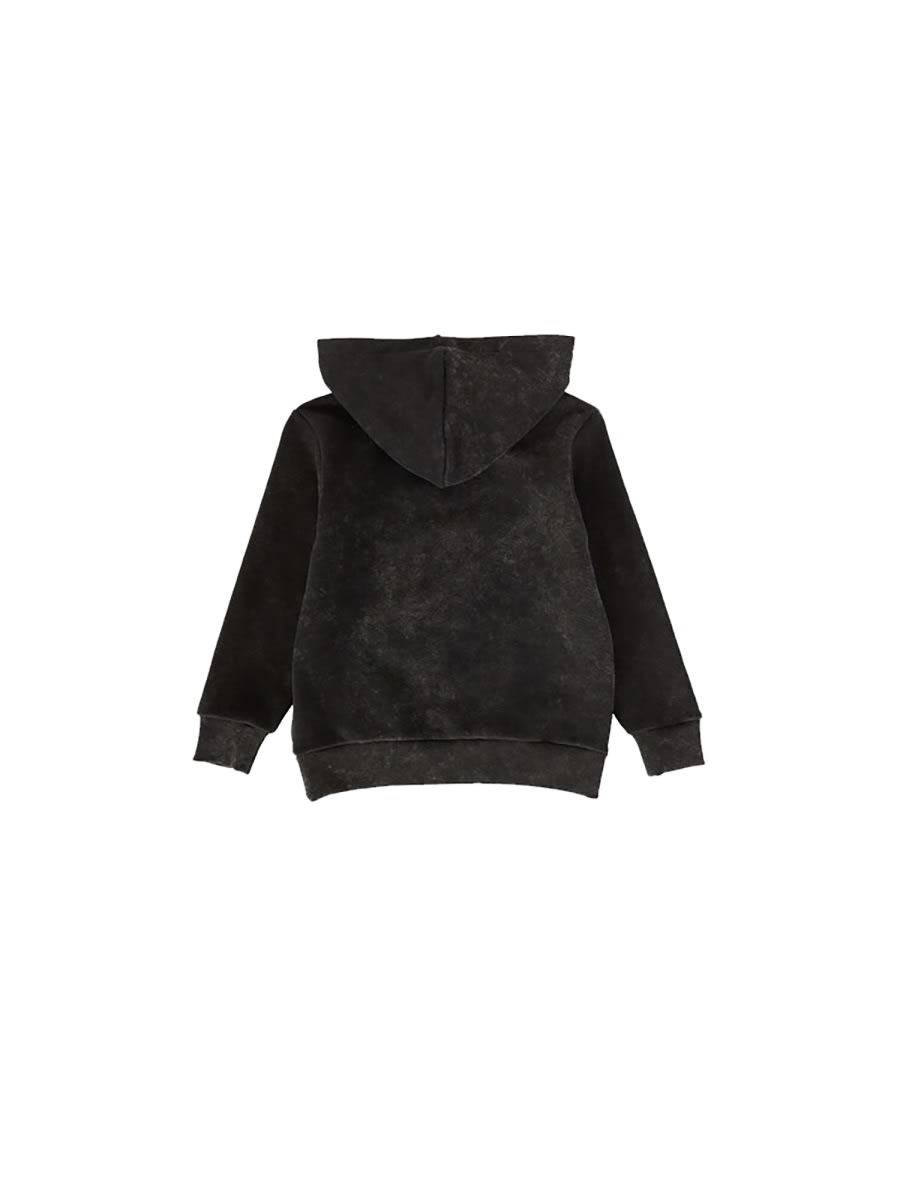 Marcelo Burlon County Of Milan Logo-print Long-sleeved Hoodie In Black