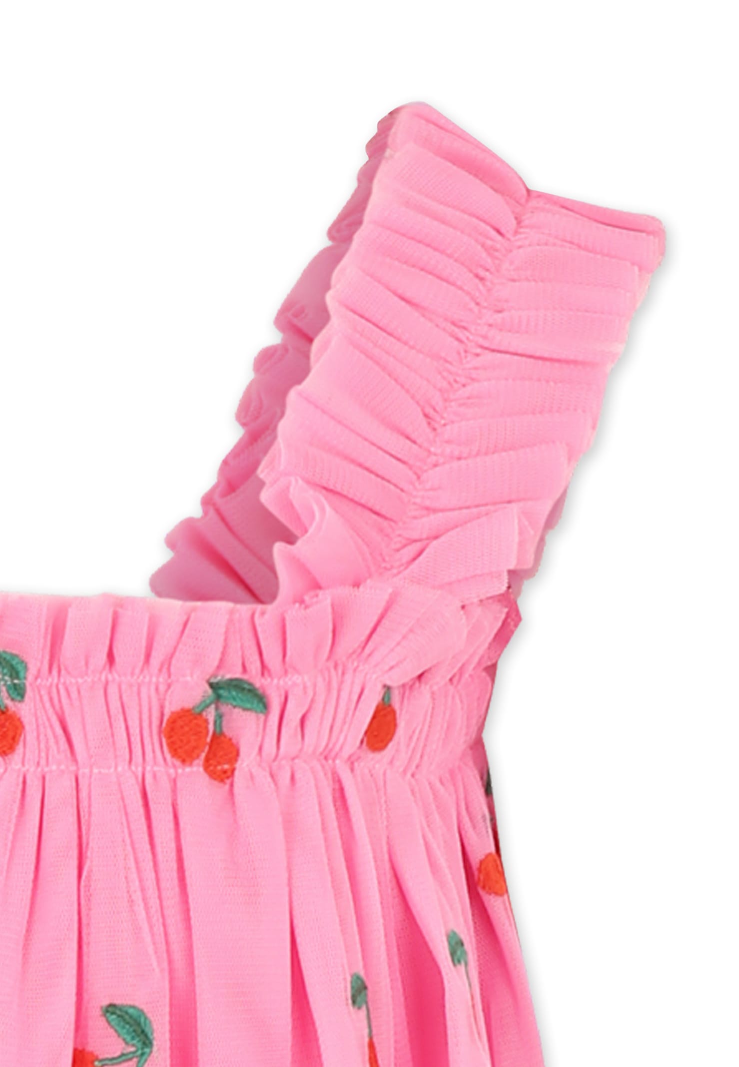 Shop Stella Mccartney Pink Dress For Girl With Cherries