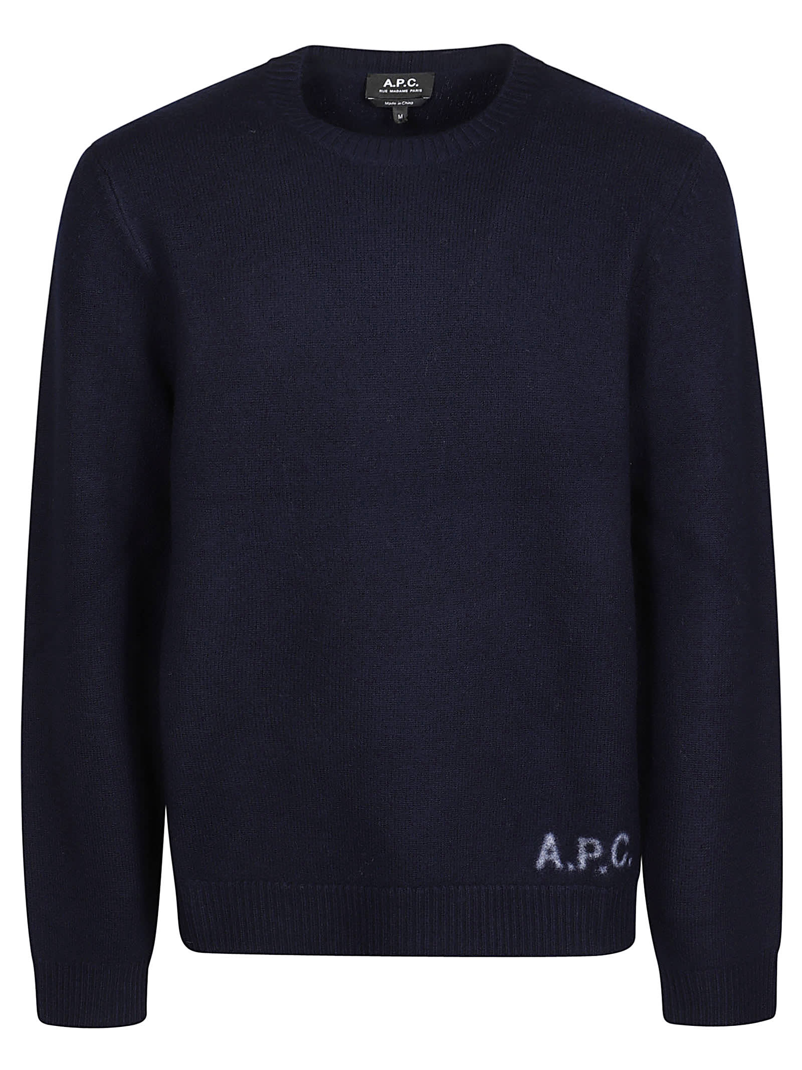 Shop Apc Edward Sweater In Iak Dark Navy