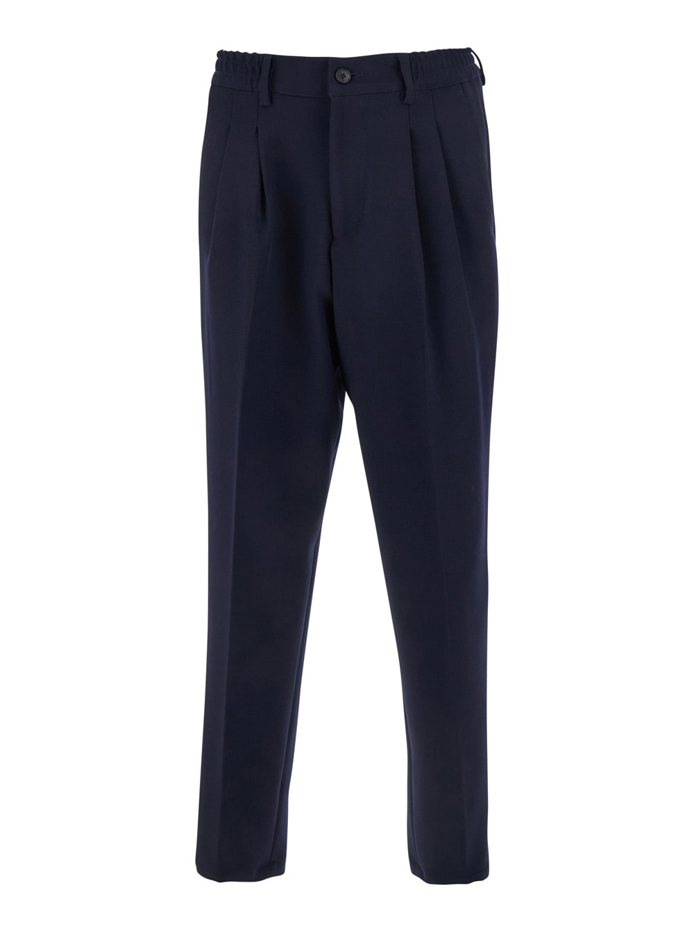 Low Brand Blue Pants With Elastic Waist And Belt Loops In Cotton Man In Blue