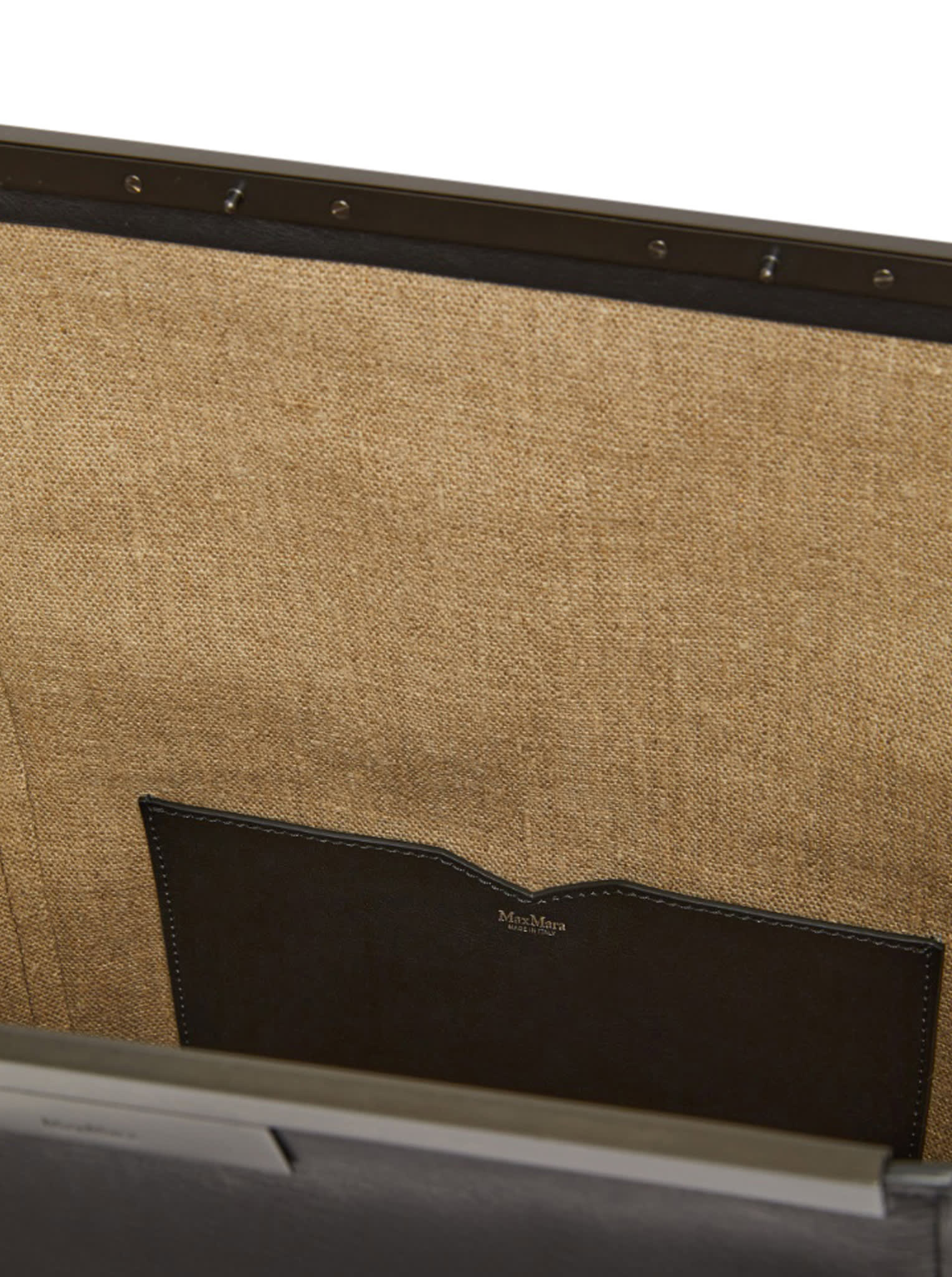 Max Mara Large Clutch In Natural Leather