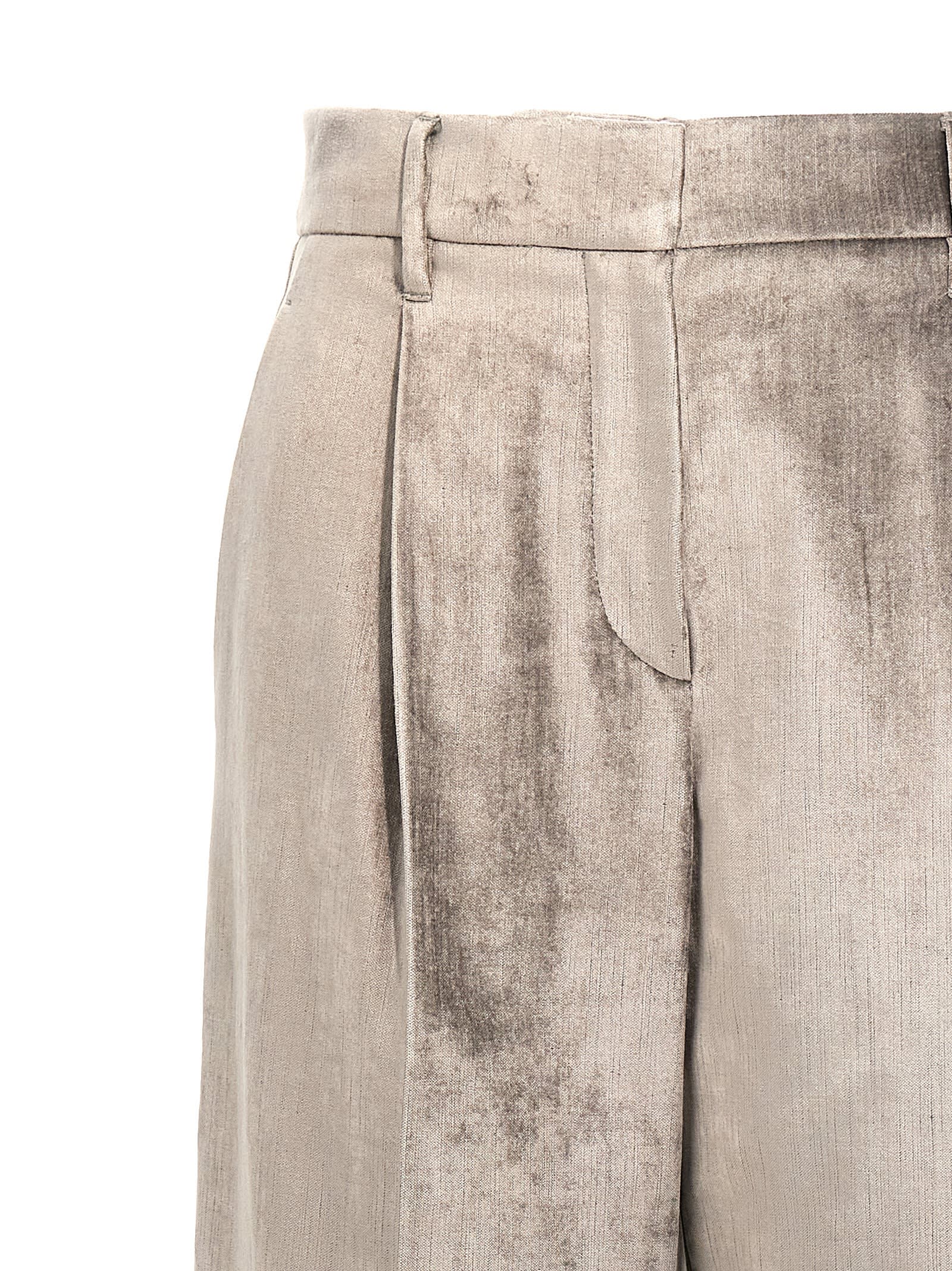 Shop Brunello Cucinelli Chenille Pants In Gray