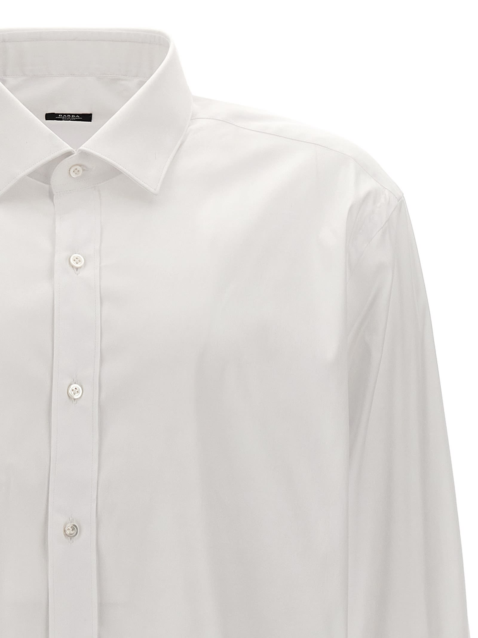 Barba Napoli Barba Poplin Shirt In White
