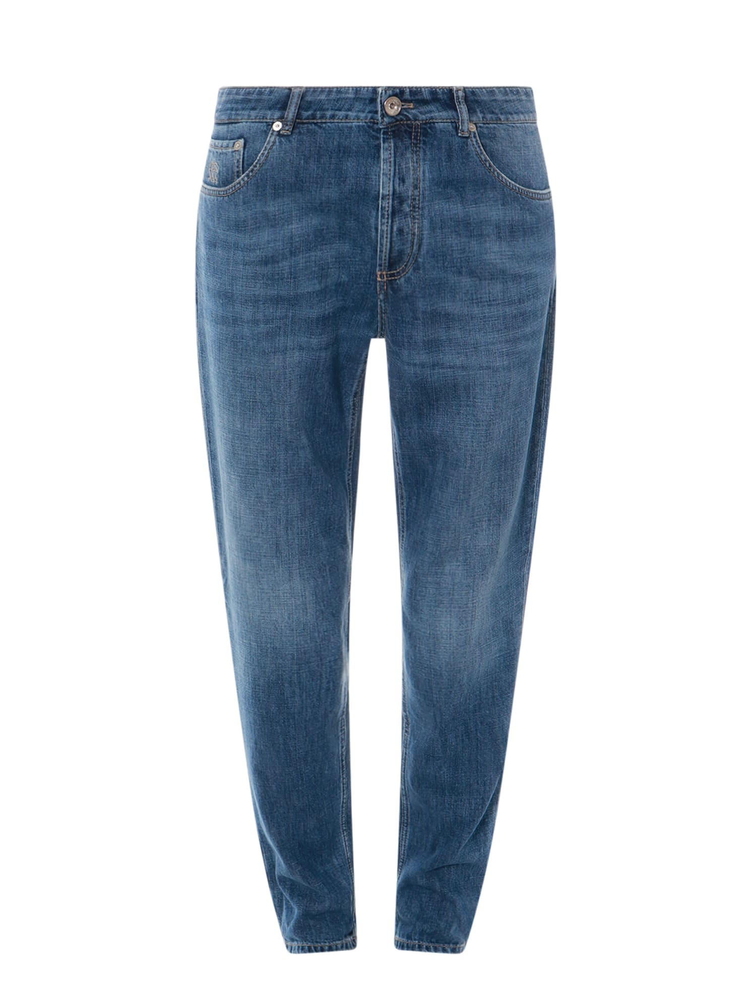 Brunello Cucinelli Rolled Cuff Denim Jeans In Blue