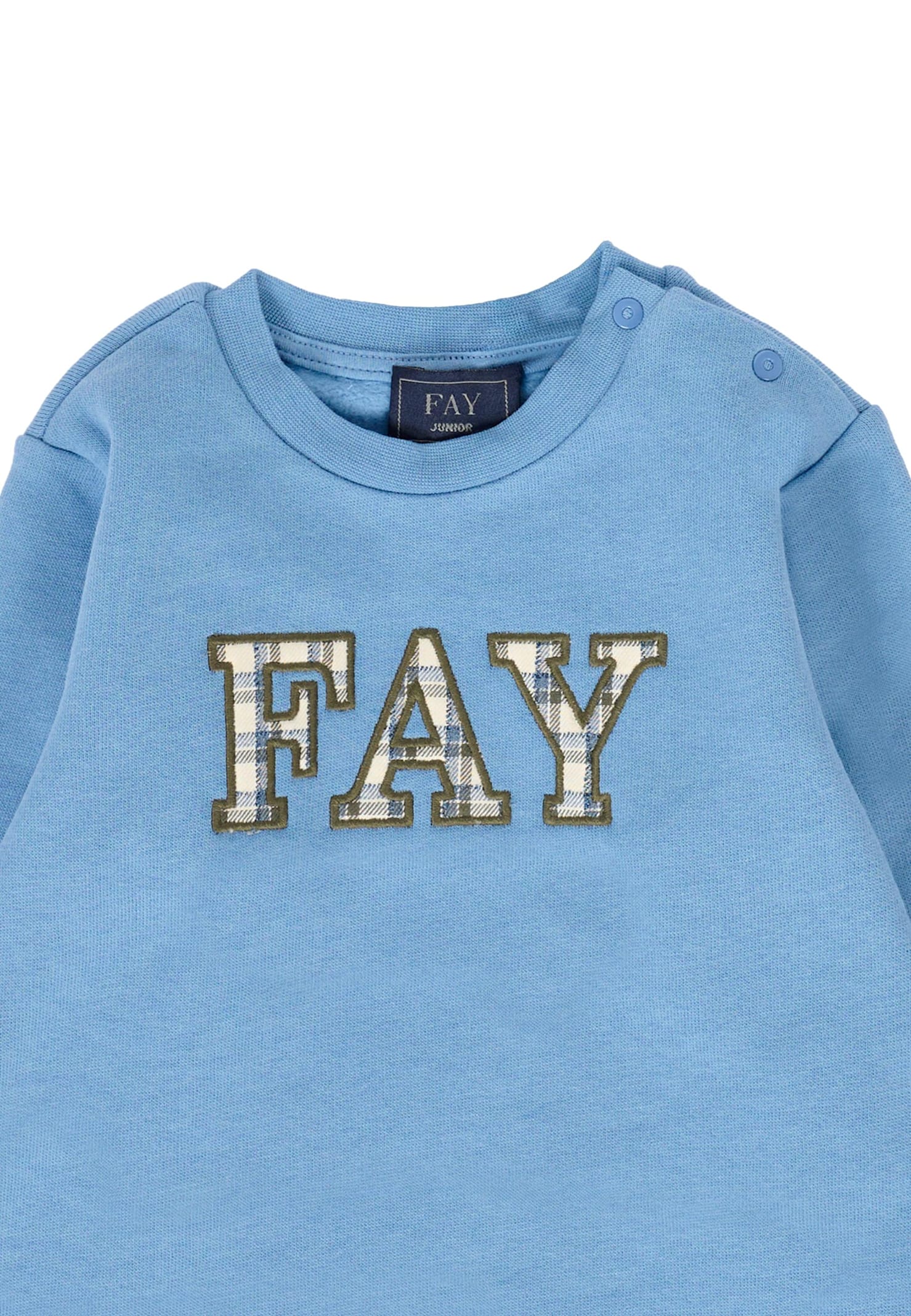 Fay Light Blue Sweatshirt For Baby Boy With Logo In Blue