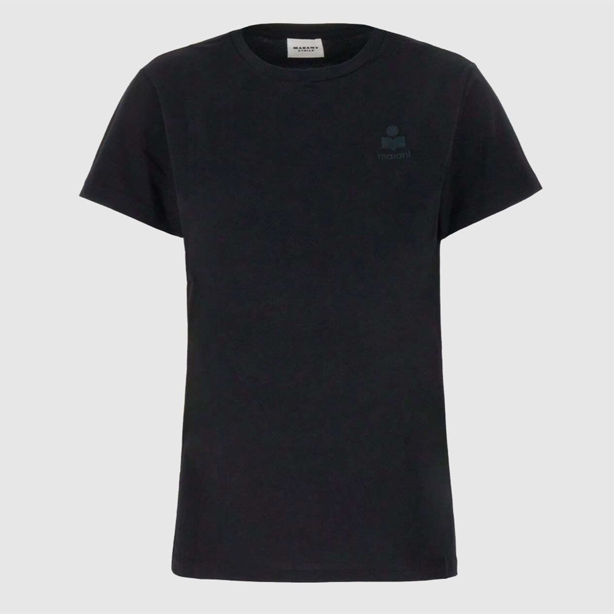 Isabel Marant Étoile Isabel Marant Etoile Aby Cotton T-shirt With Embroidered Logo In Black