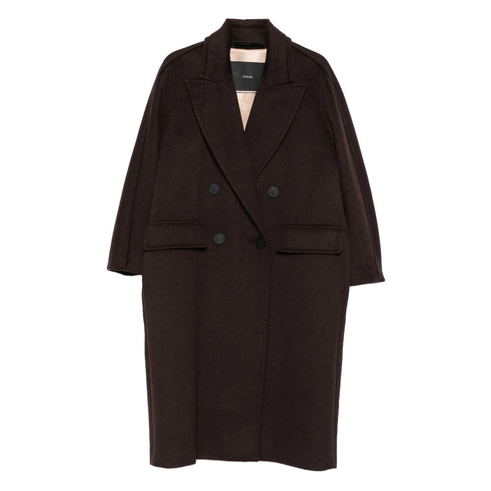 Max Mara Oversized Coat In Cashmere, Alpaca And Wool In Brown