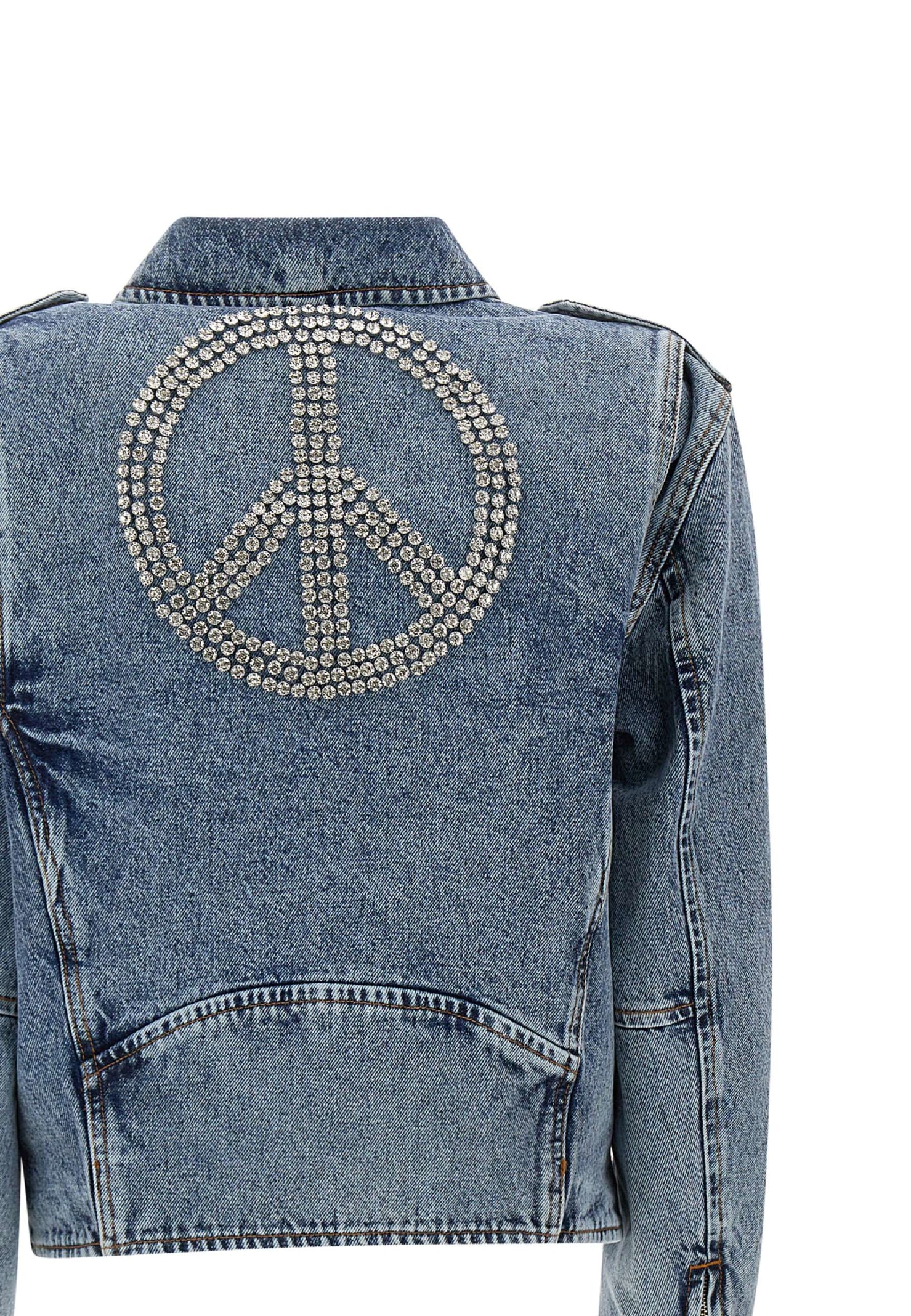 Moschino Biker Peace Symbol In Blue