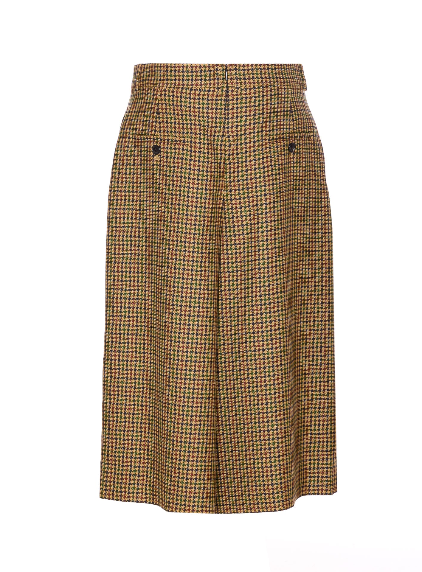 Saint Laurent Houndstooth Pattern Trousers With Belt Loops In Neutral