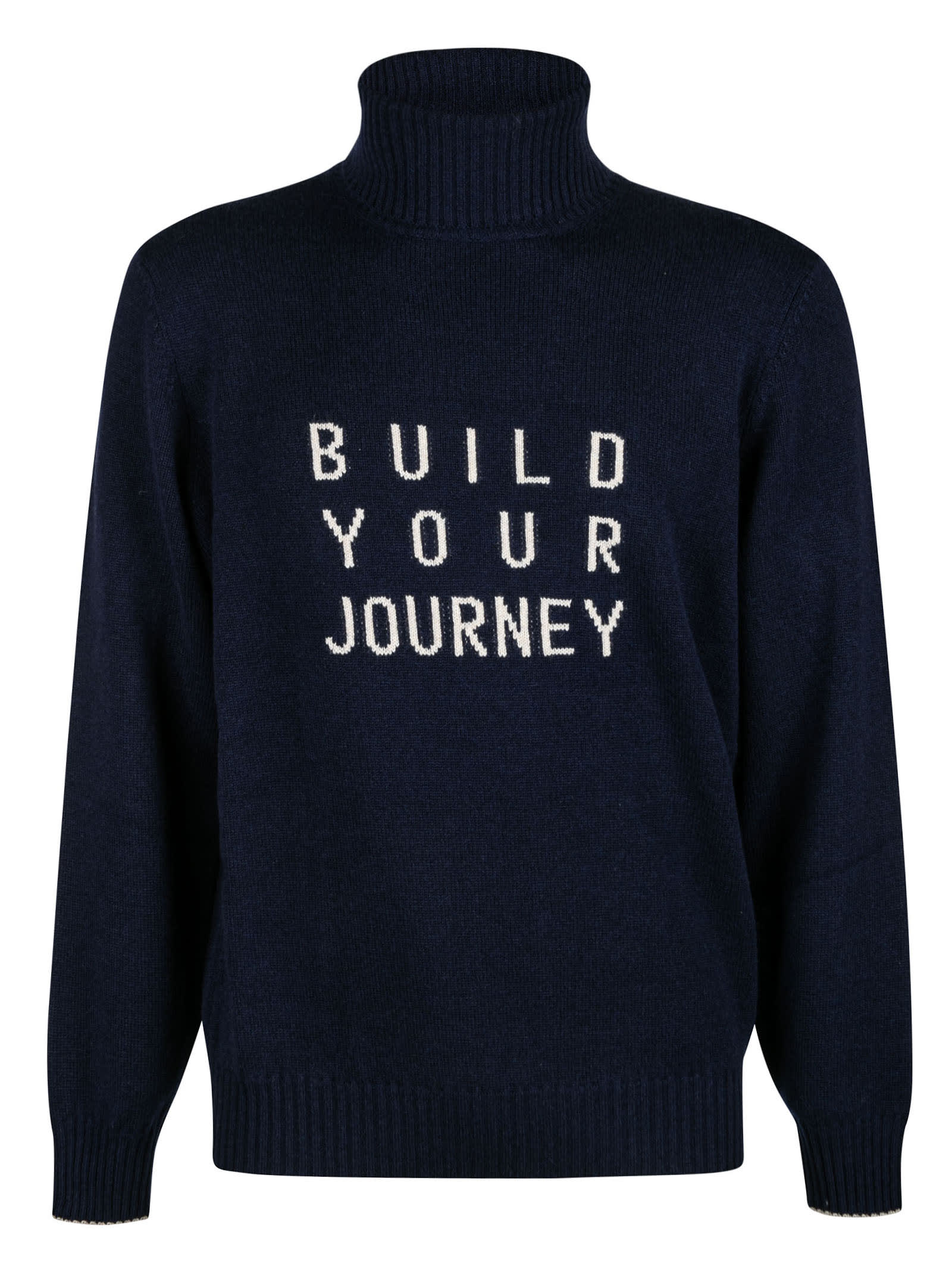 Brunello Cucinelli Build Your Journey Embroidered Turtleneck Sweater