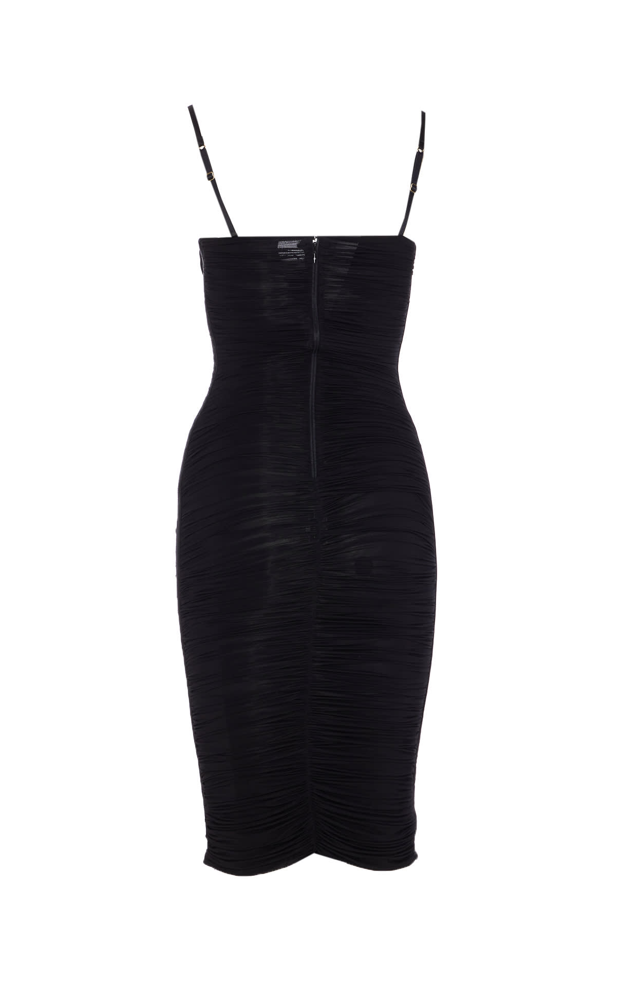 Elisabetta Franchi Fitted Evening Dress With Ruched Detailing In Black