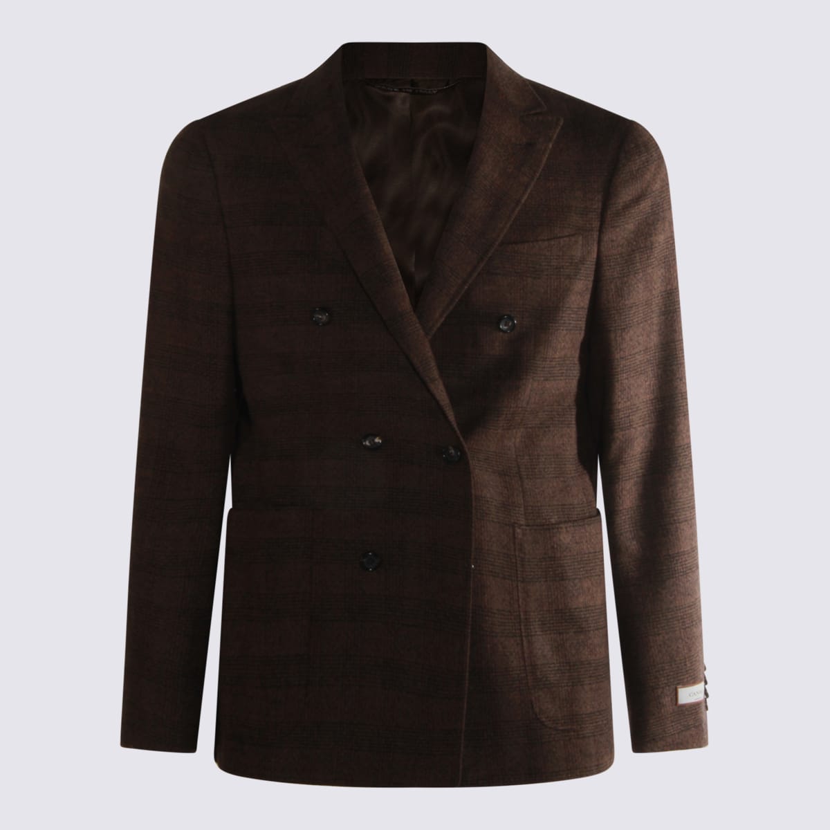 Canali Long-sleeved Blazer In Brown