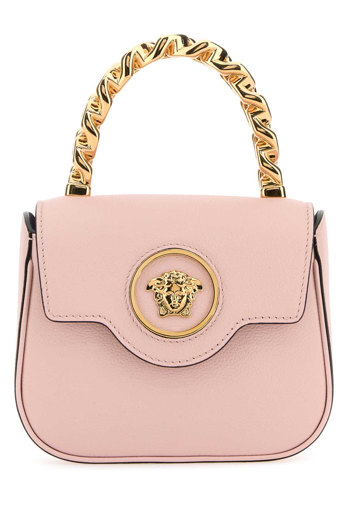 Shop Versace Pastel Pink Leather Mini La Medusa Handbag In 1pt2v