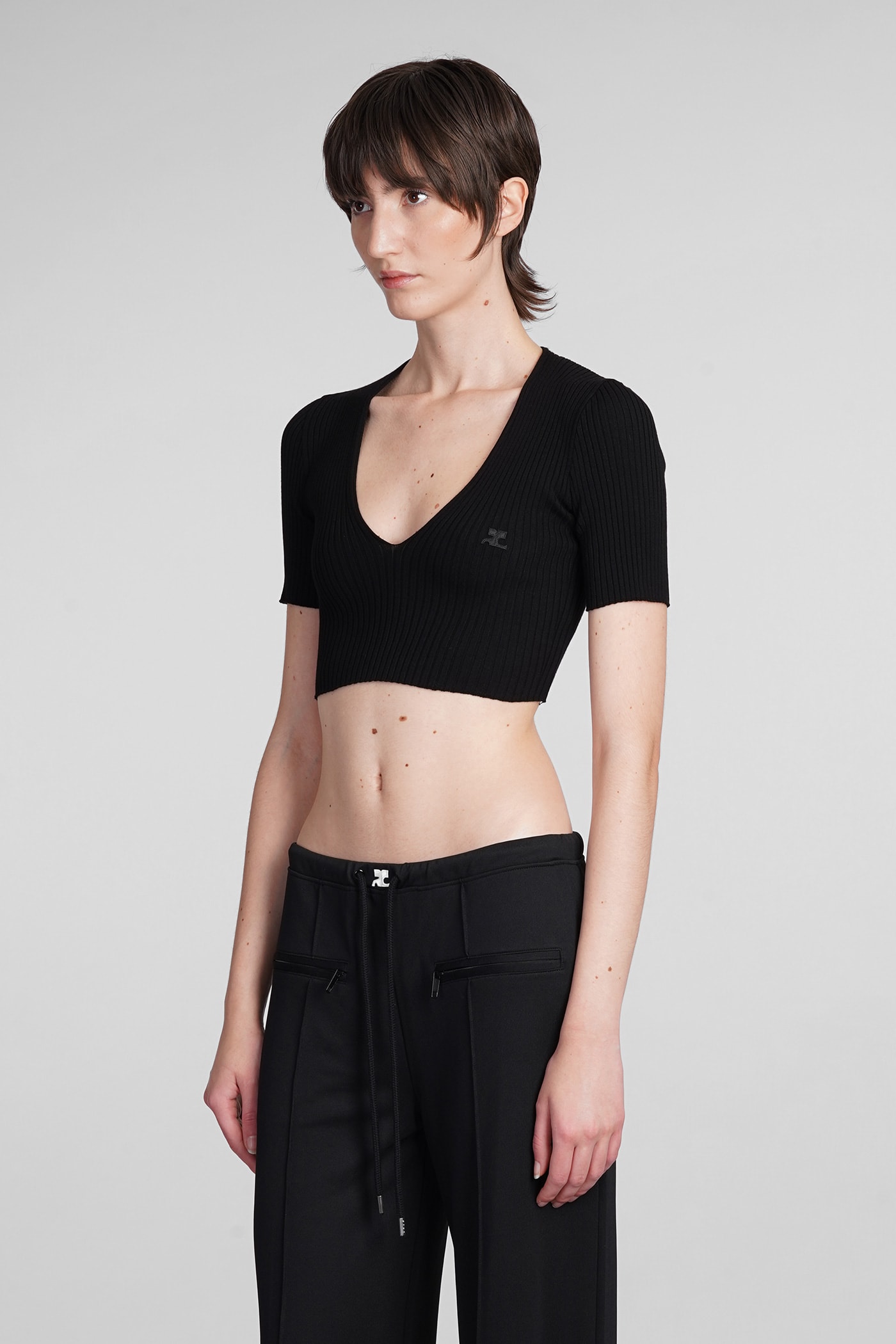 Courrèges Topwear In Black Viscose In Black