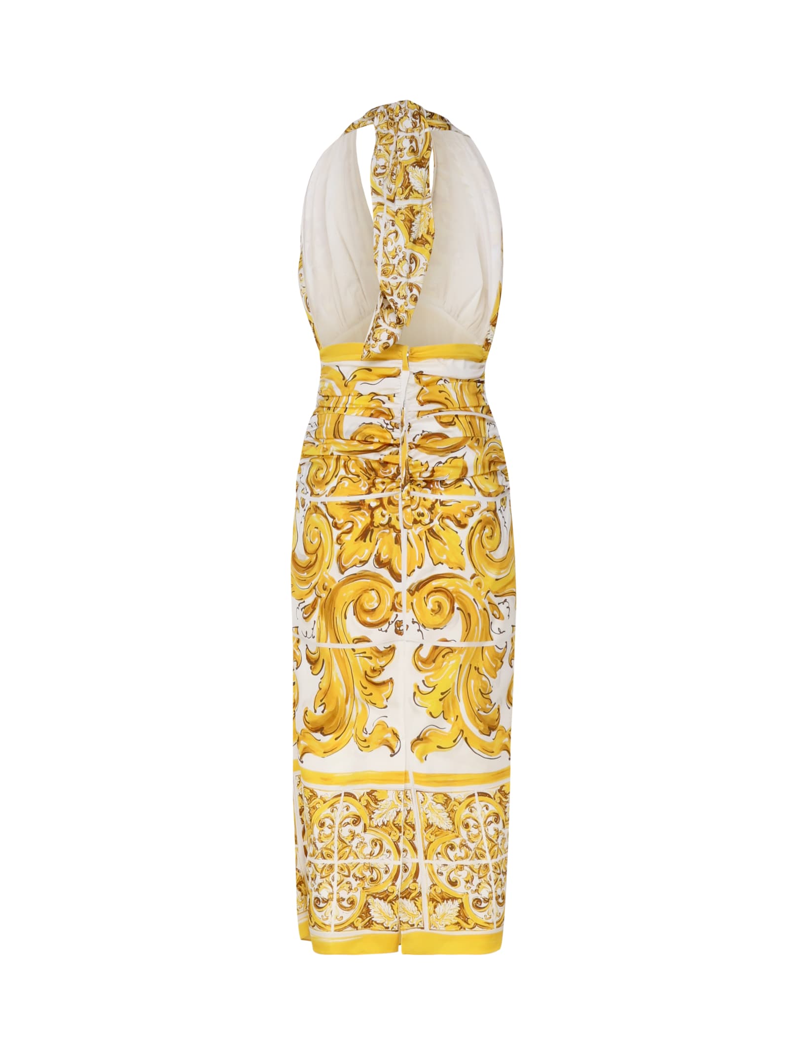 Shop Dolce & Gabbana V-neck Midi Dress