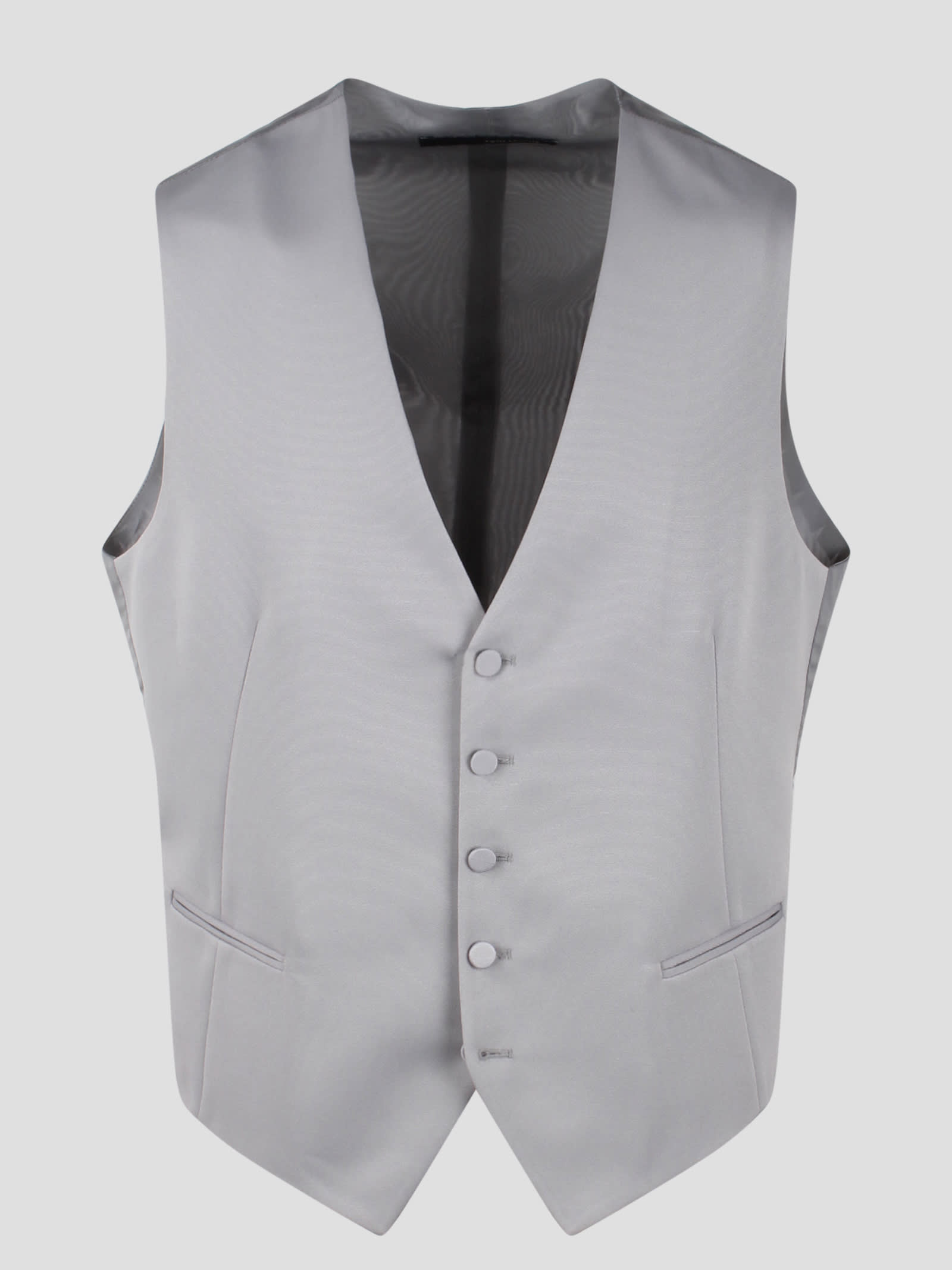 Shop Tagliatore Tailored Waistcoat In Grey