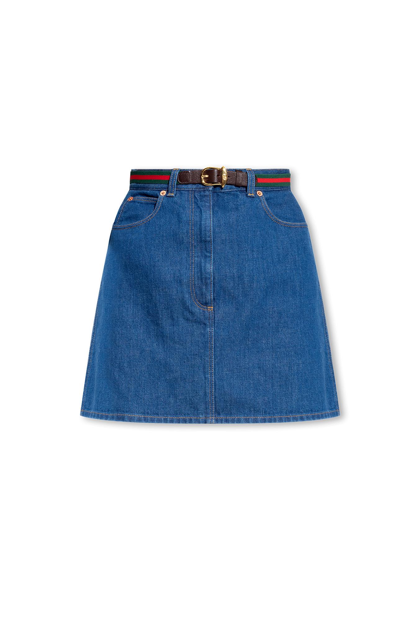 GUCCI DENIM SKIRT WITH BELT