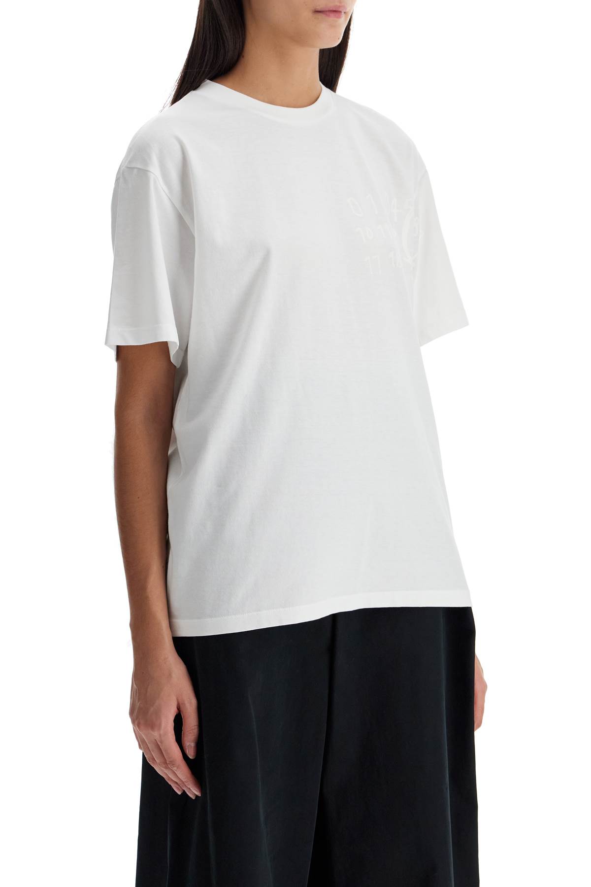 Shop Mm6 Maison Margiela Numeric Logo T-shirt In Optic White (white)