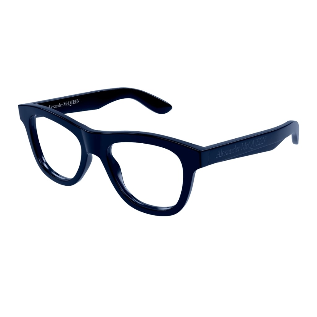 Shop Alexander Mcqueen Am0421o 004 Glasses In Blu