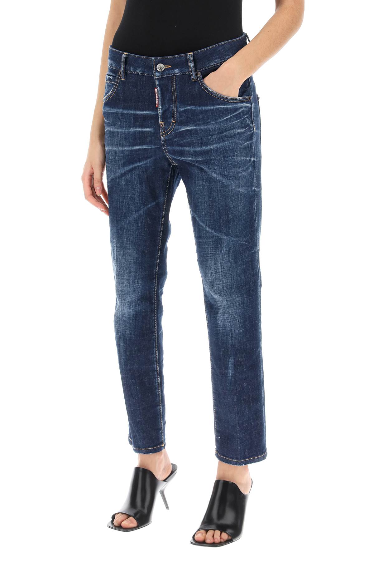 Dsquared2 Skater Mid-rise Slim Jeans In Navy Blue (blue)