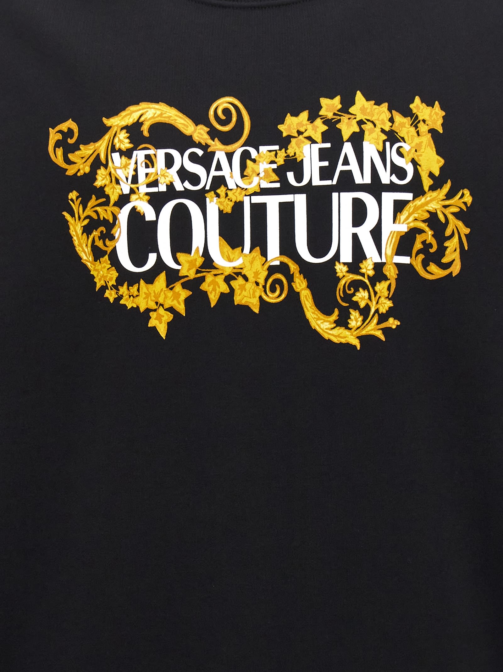 Shop Versace Jeans Couture Logo Print Sweatshirt In Black