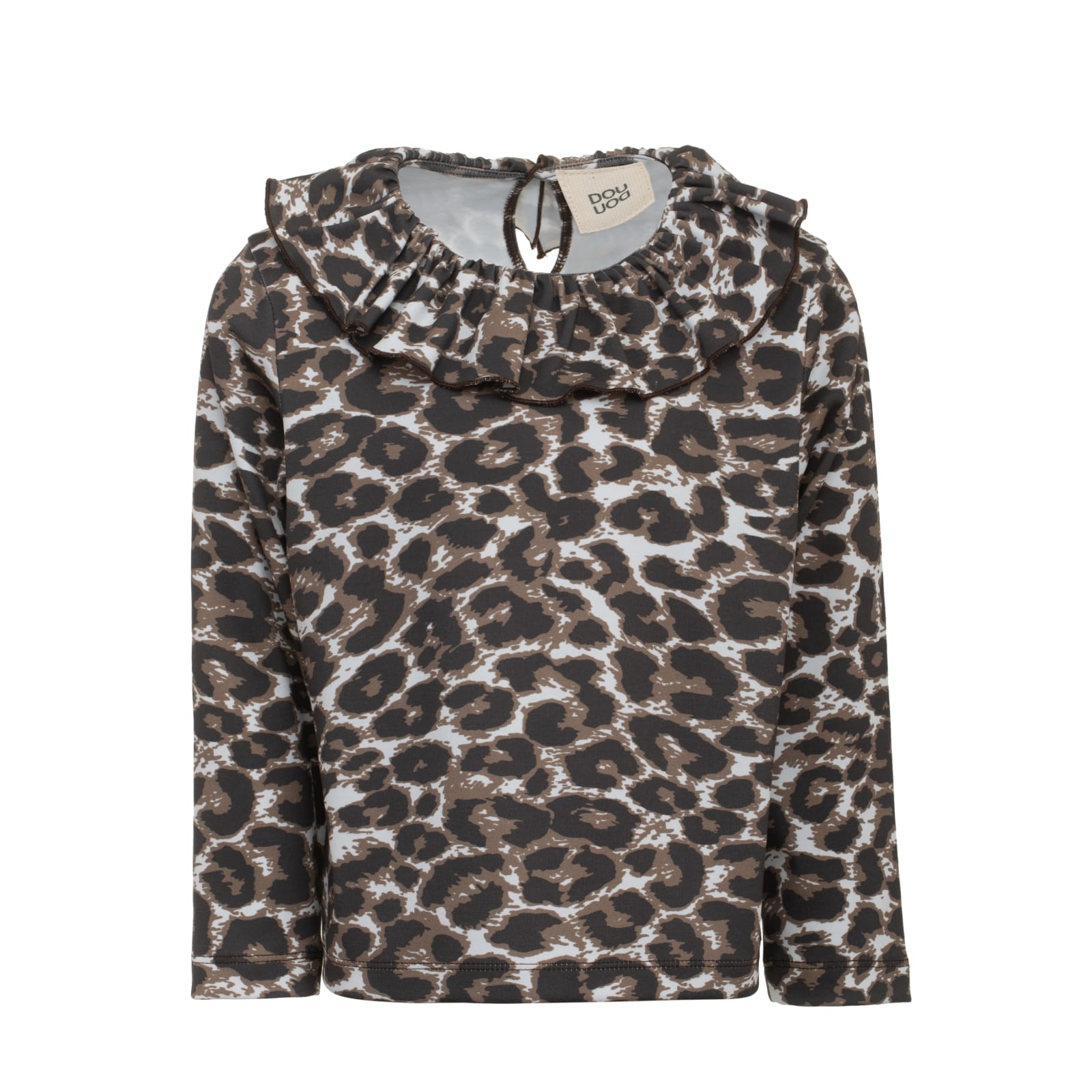 Douuod Leopard-print Blouse With Ruffles