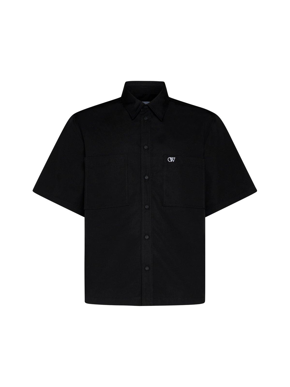 Shop Off-white Buttoned Short-sleeved Shirt In Black