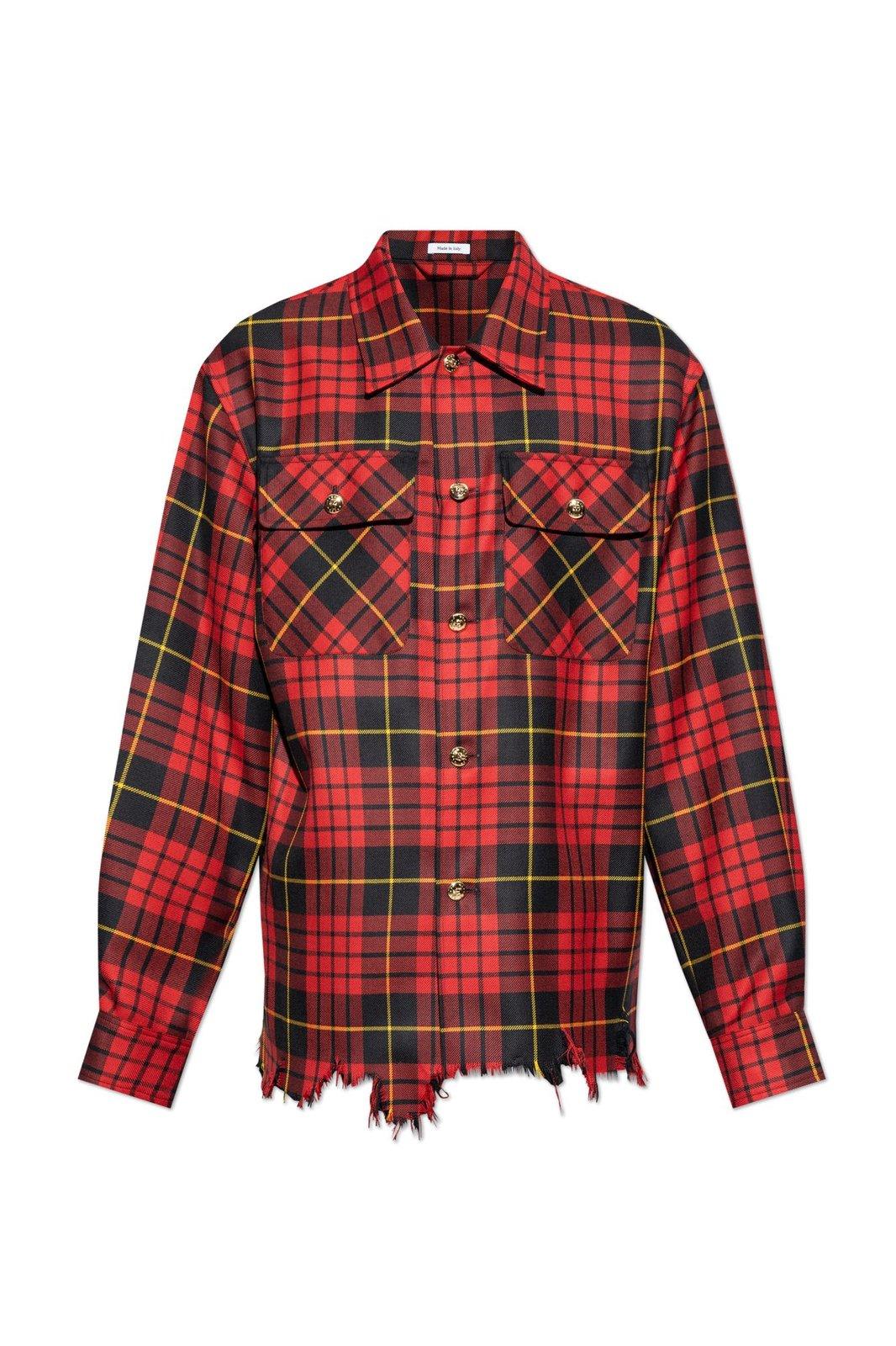 Distressed Tartan Overshirt