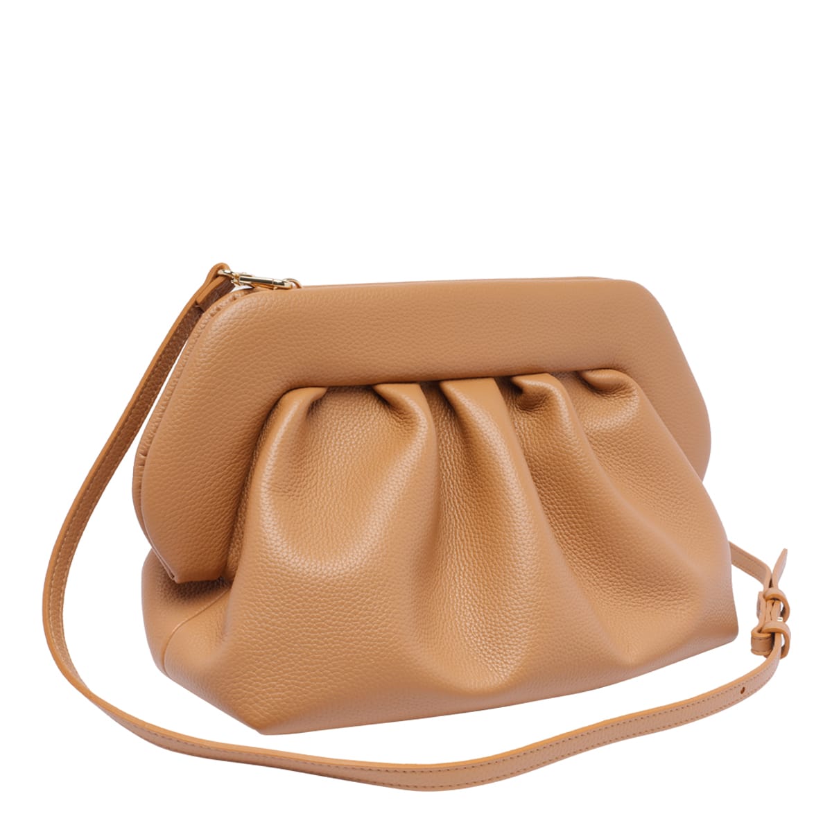 Themoirè Macadamia Vegan Pu Clutch In Beige