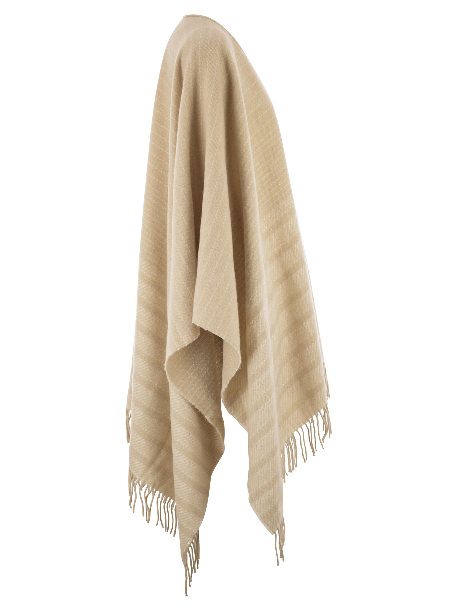 Peserico Virgin Wool And Cashmere Capea In Neutral
