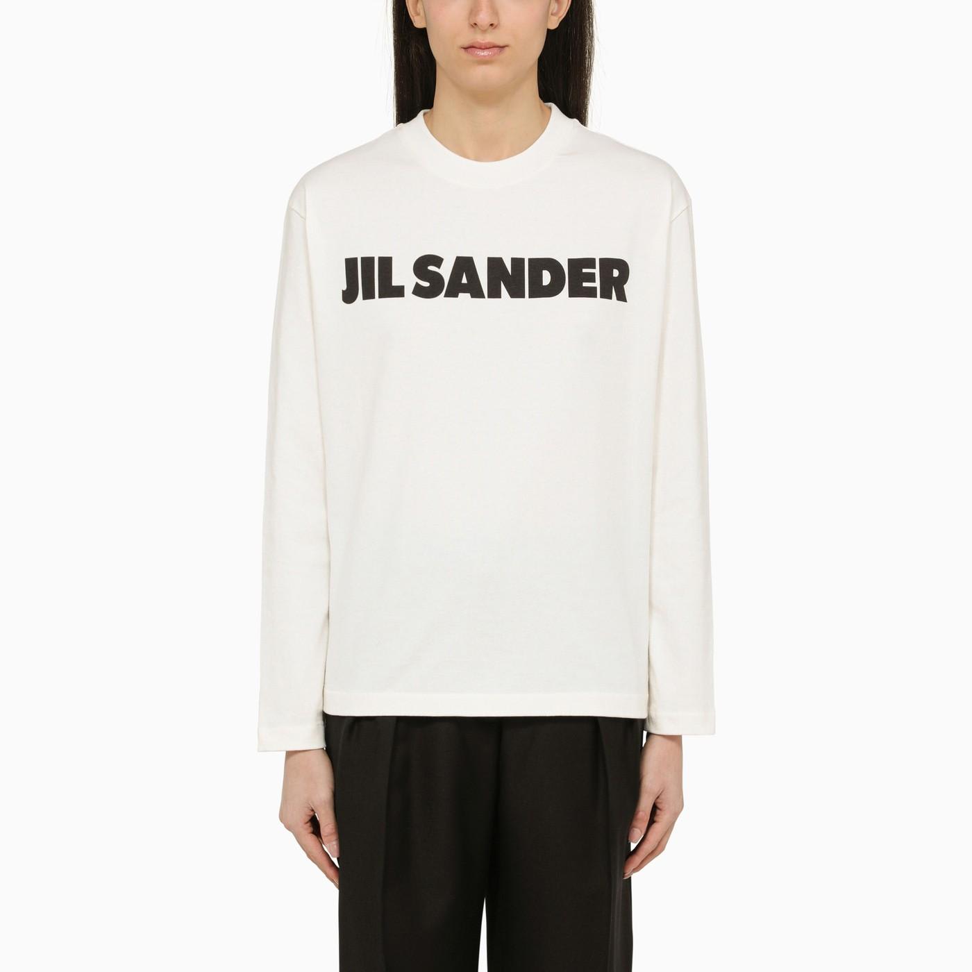 Shop Jil Sander White Long-sleeved T-shirt