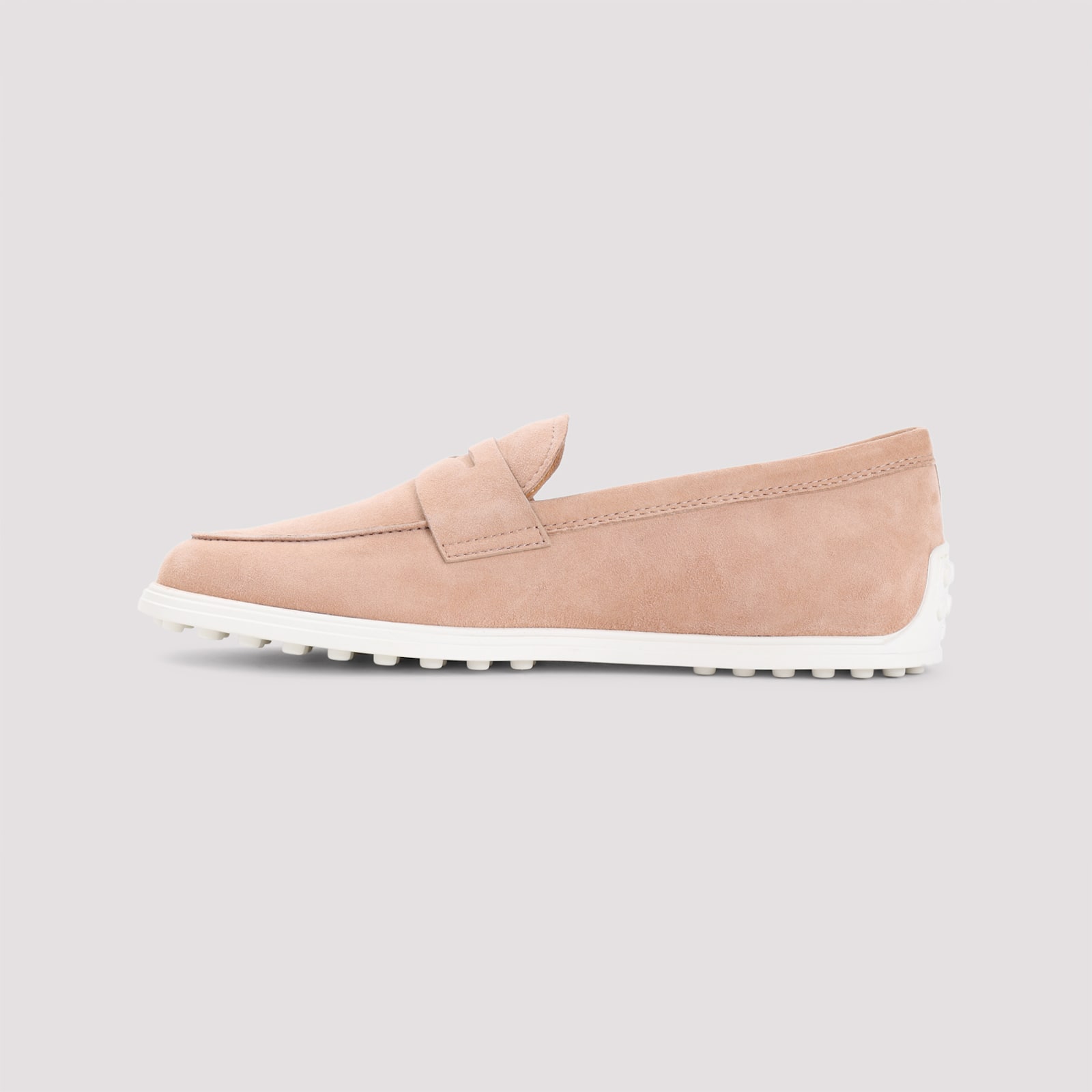 Tod's Suede Leather Loafers In Beige Rosato