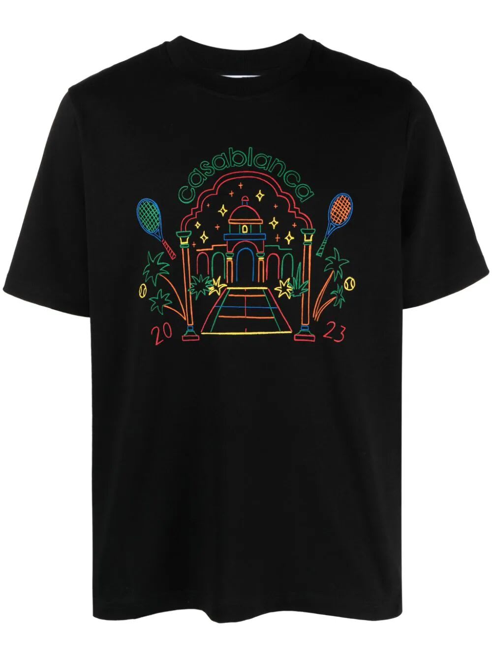 Casablanca Rainbow Crayon Temple Screen Printed T-shirt