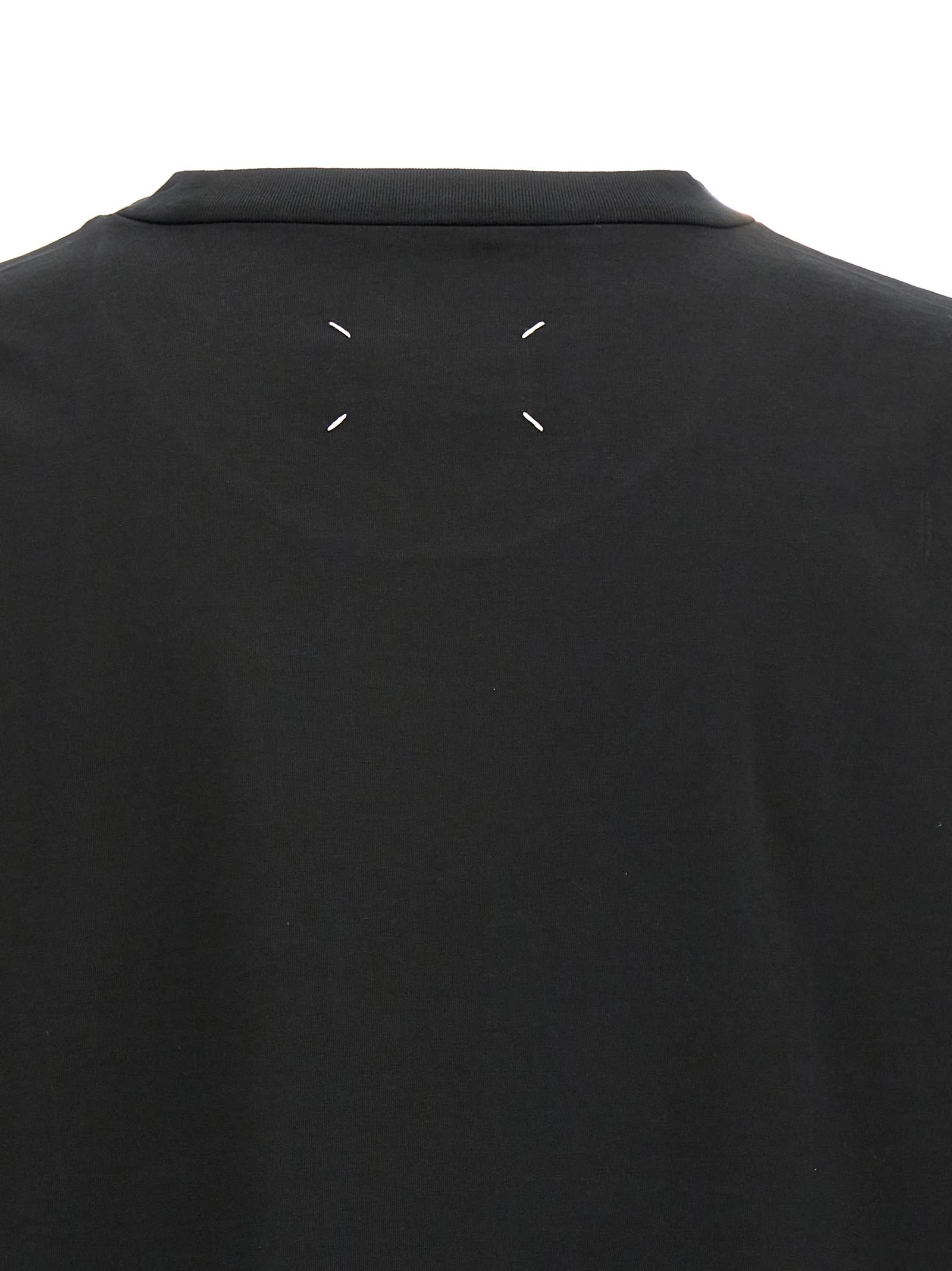 Shop Maison Margiela Logo Embroidery T-shirt In Black