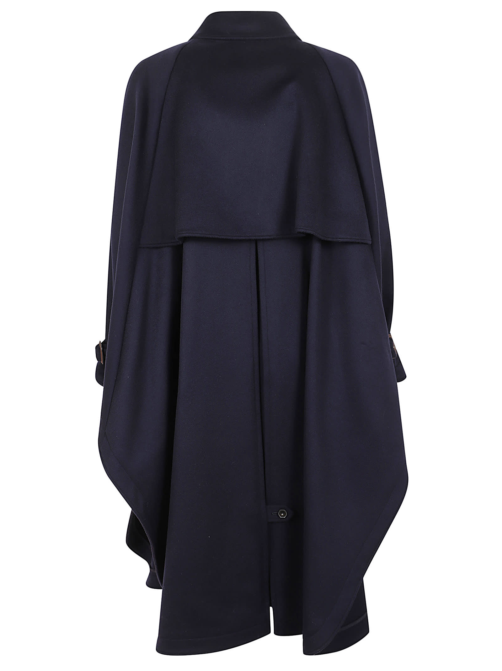 Shop Stella Mccartney Double Face Poncho Trench Coat In Ink