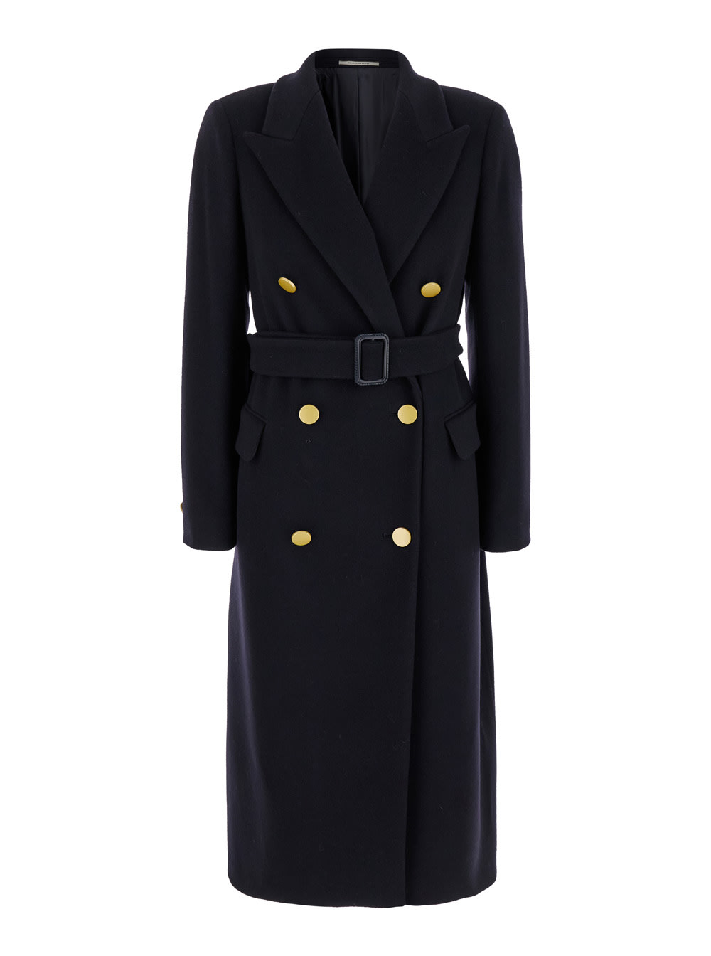 TAGLIATORE JOLE BLUE DOUBLE-BREASTED COAT WITH GOLDEN BUTTONS IN WOOL BLEND WOMAN 