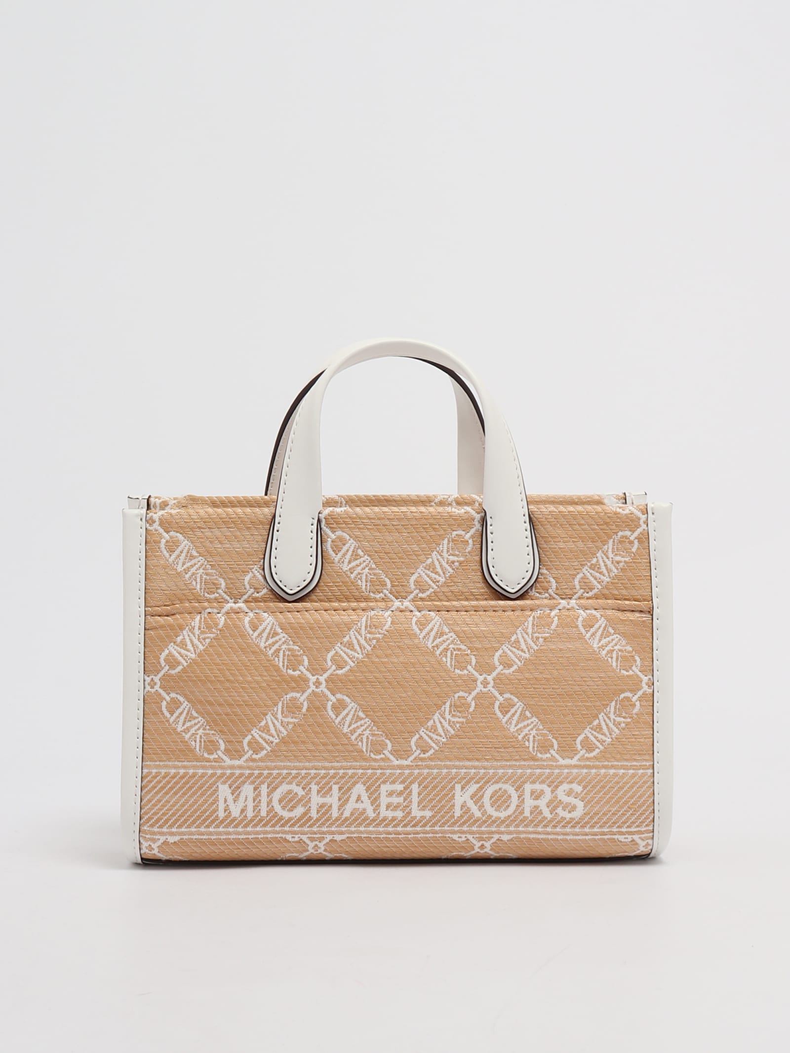 Shop Michael Kors Gigi Tote In Naturale-bianco