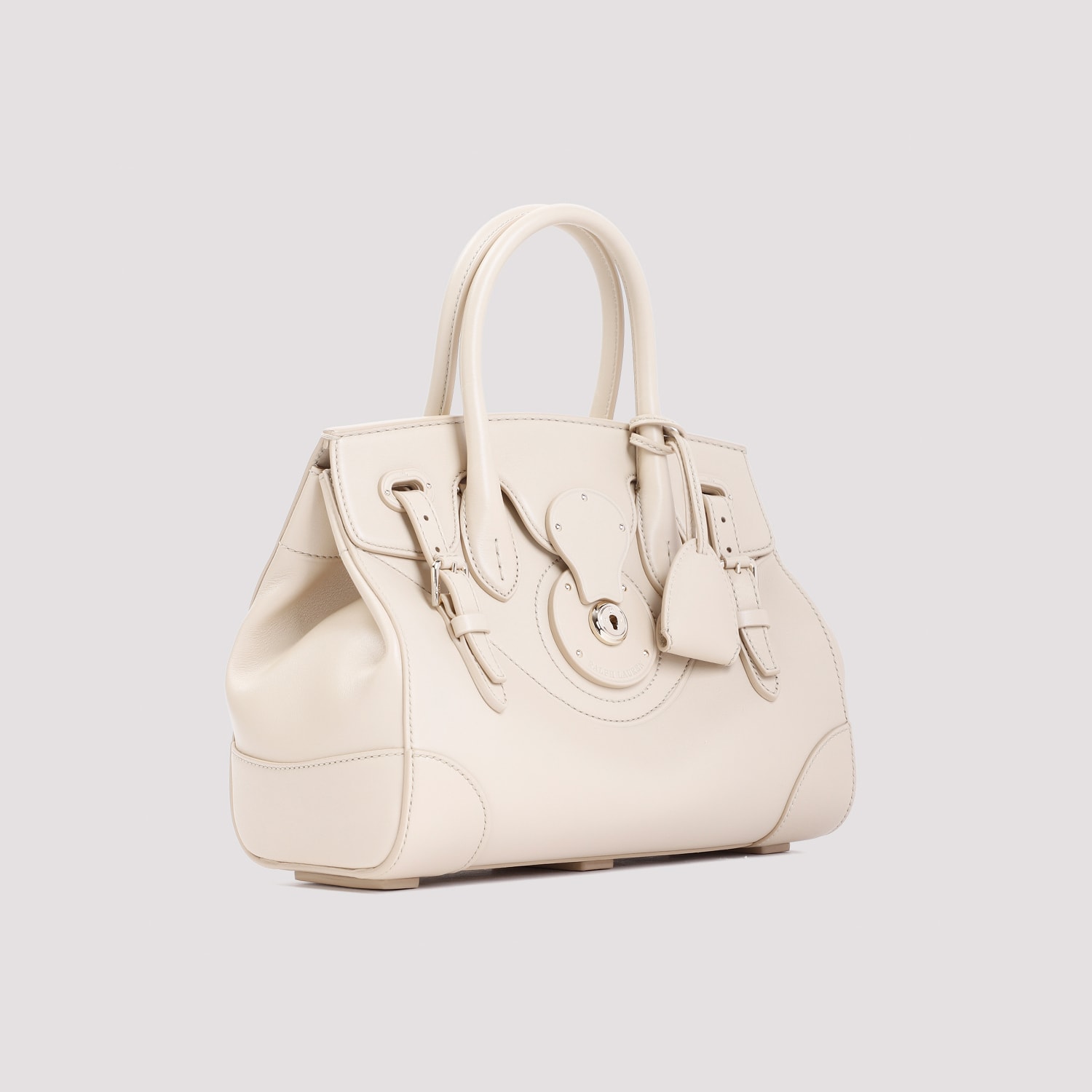 Shop Ralph Lauren Ricky Calf Leather Handbag In Fawn