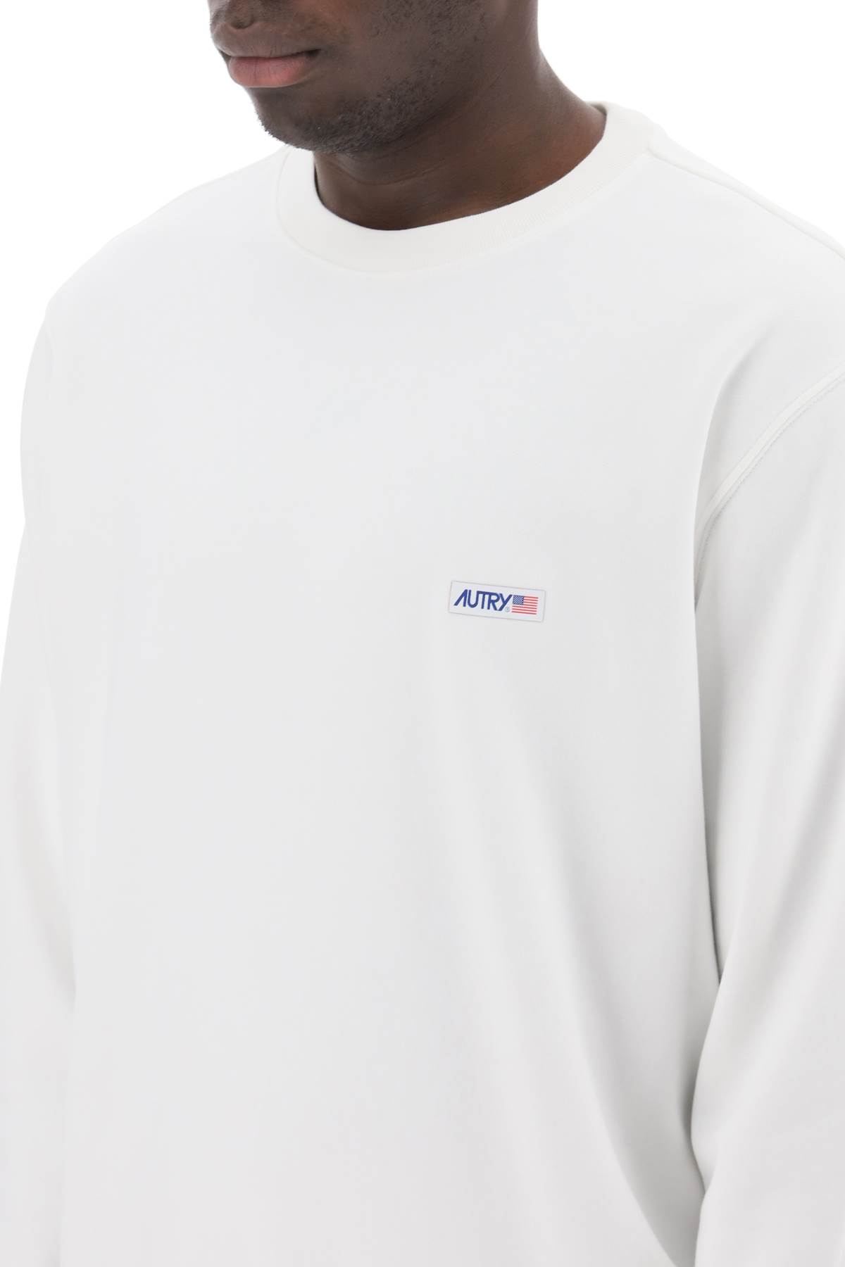 Autry Logo-patch Jersey Sweatshirt In White