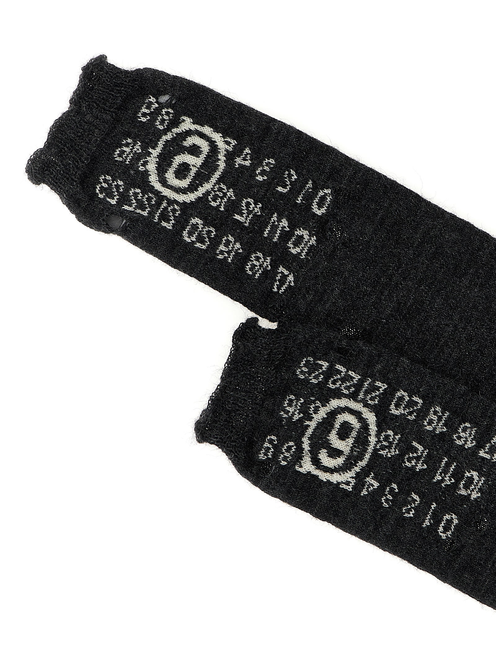 Mm6 Maison Margiela Numeric Signature Mm6 Gloves In Gray