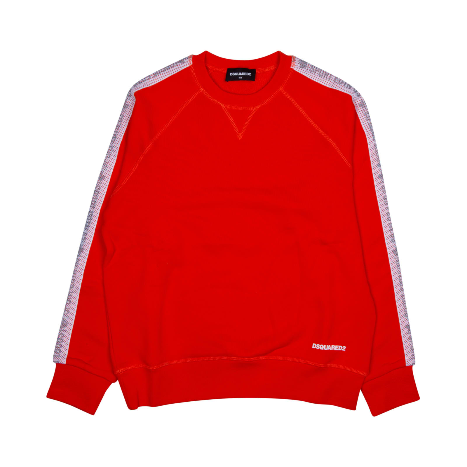 Dsquared2 Kids' Sport Tape Sweatshirt In Red In Orange