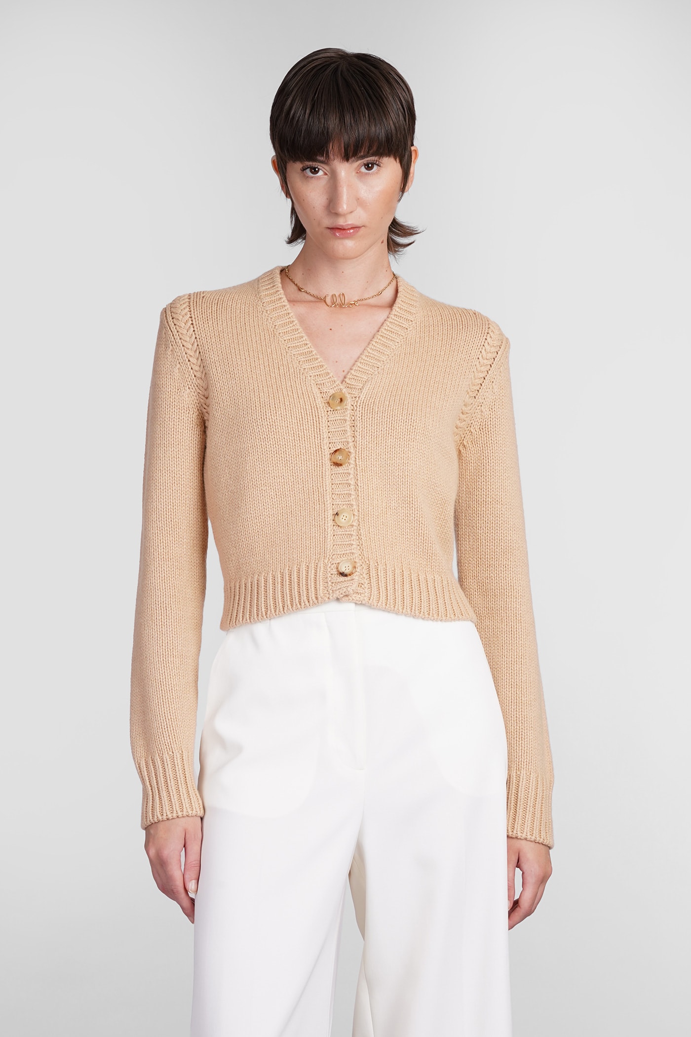 Shop Chloé Cardigan In Powder Wool