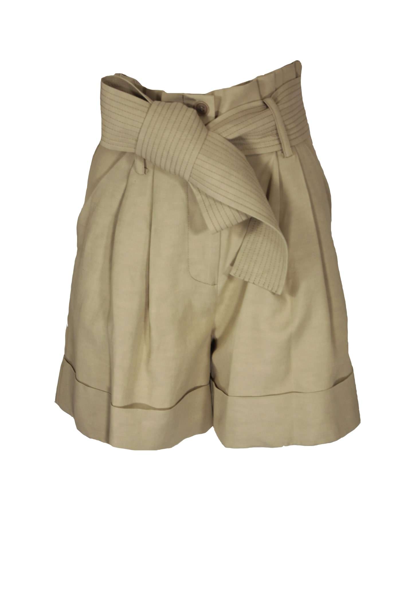 Parosh Belted Cotton Shorts