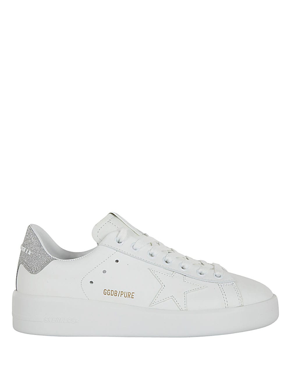 GOLDEN GOOSE PURE STAR LEATHER UPPER STAR GLITTER HEEL