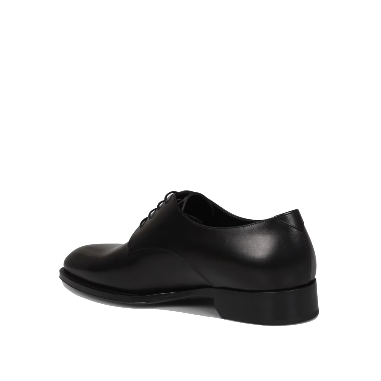 Shop Saint Laurent Adrien Leather Derbies In Black