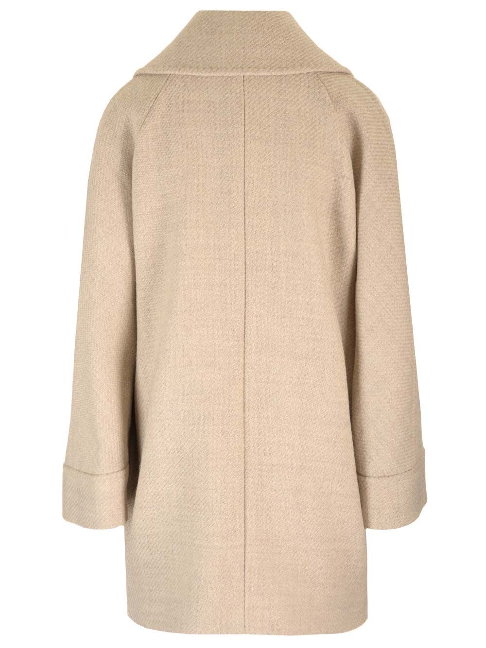 Shop Tagliatore Lilian Wool Drill Coat In Beige