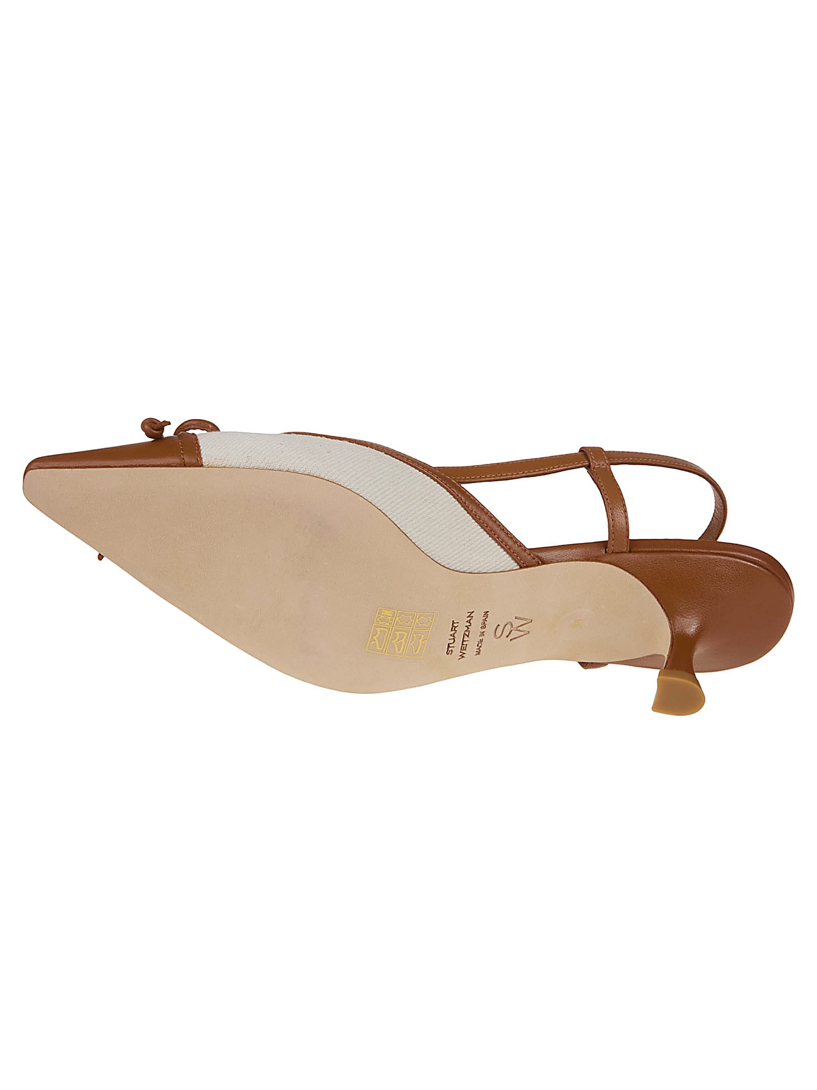 Stuart Weitzman Kitty Slingback 50 Sandals In B Linen/hazel