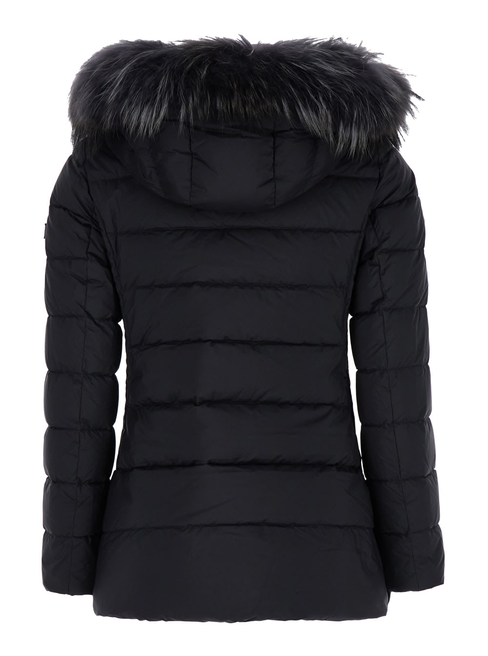 Shop Tatras Oslava Black Hooded Down Jacket With Zip In Nylon Woman